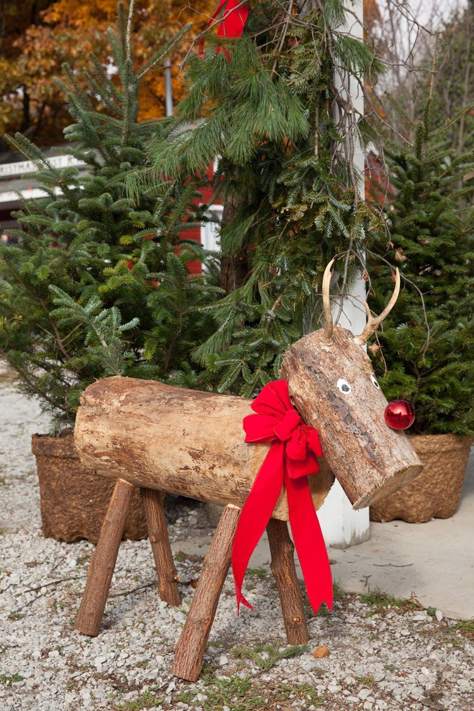 Hand-crafted wooden reindeer