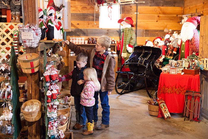 Shopping at our Christmas Barn