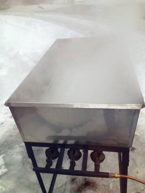 Boiling maple syrup
