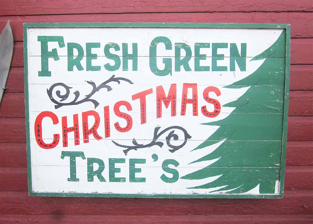 Vintage Christmas Tree Sign