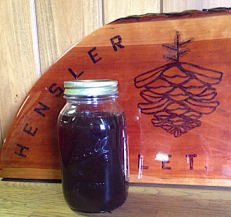 Quart of homemade maple syrup